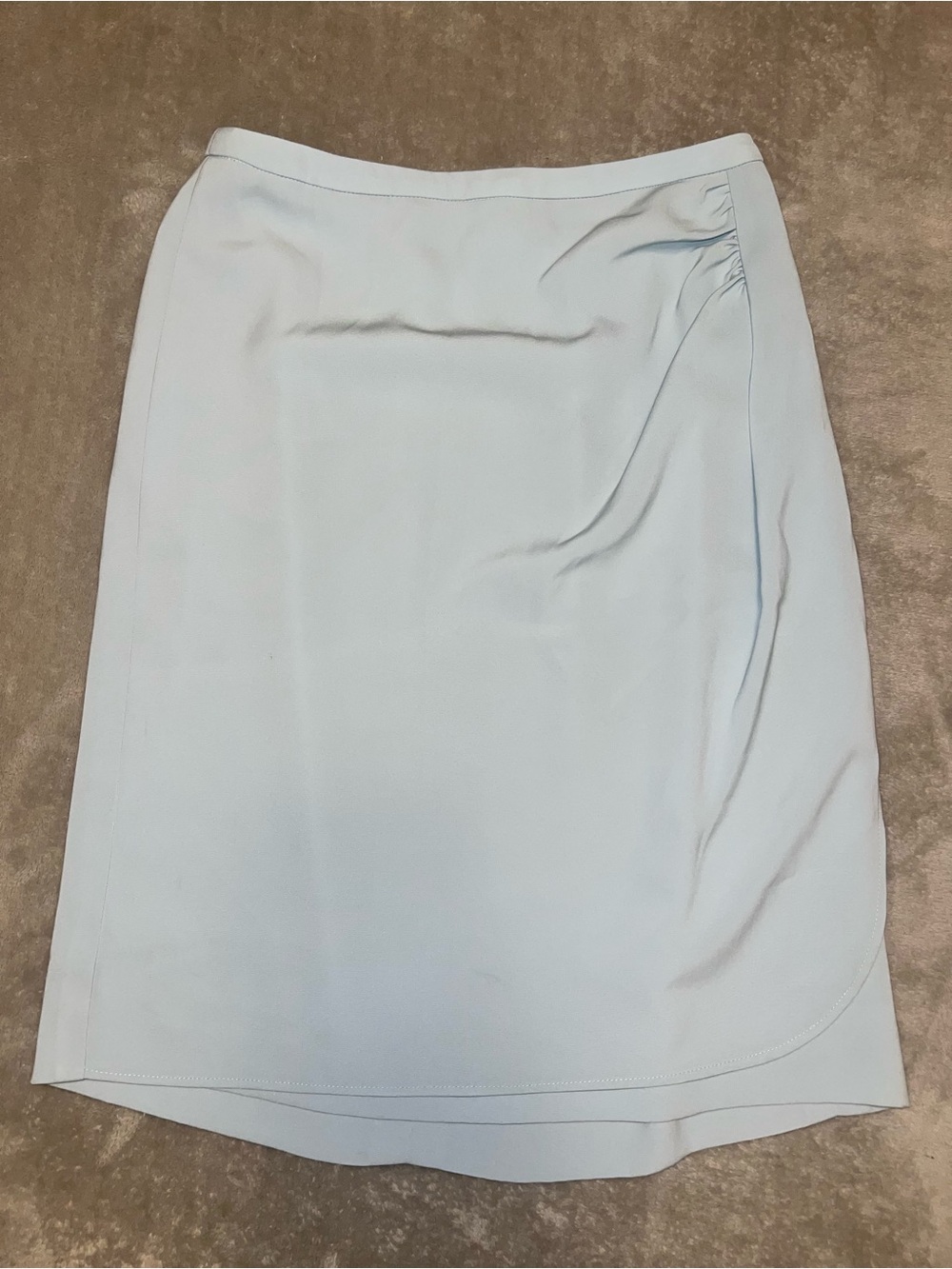 Armani Collezioni Light Blue Pencil Skirt with Subtle Draping